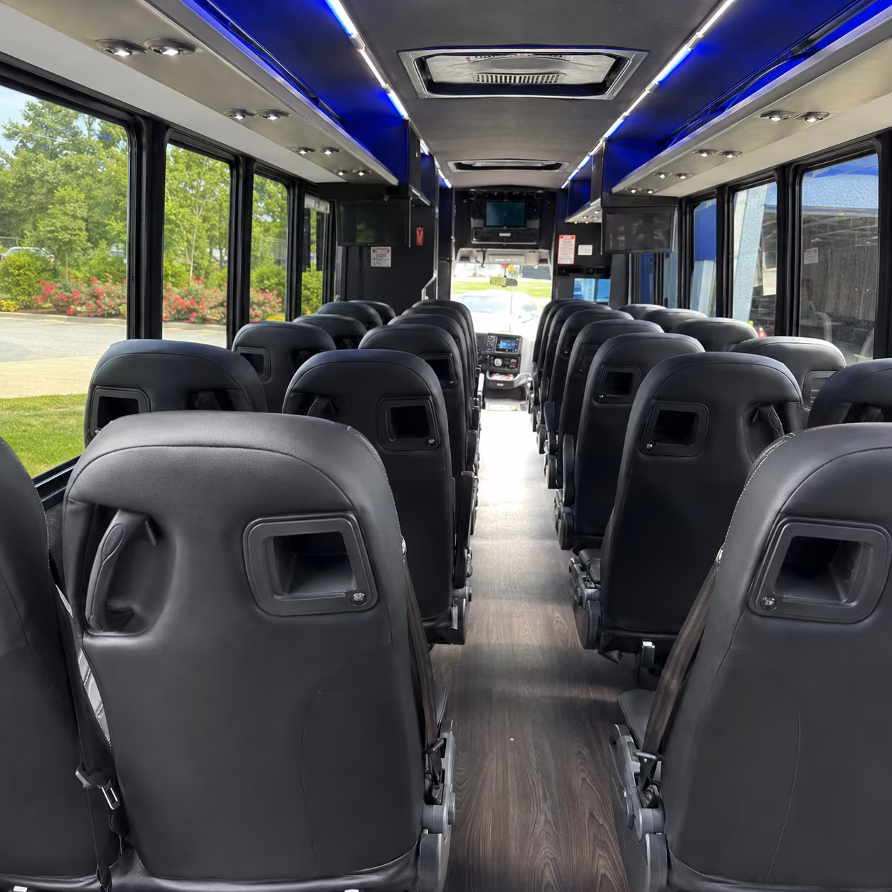 clinton 35 passenger minibus inside