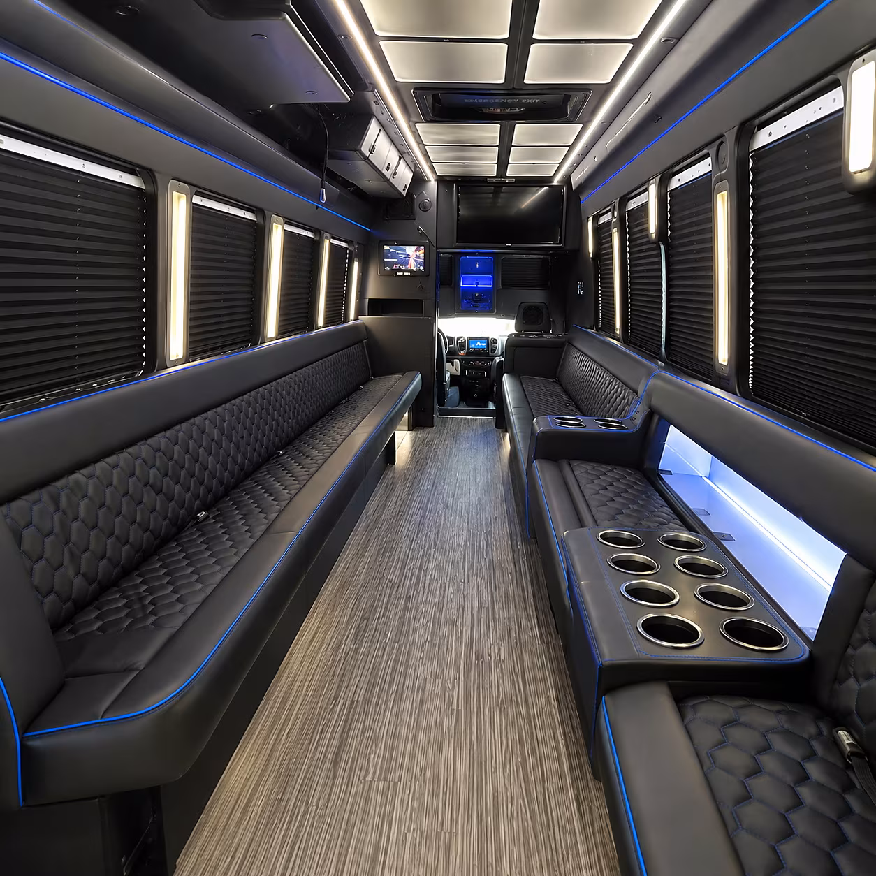 clinton party bus rentals inside