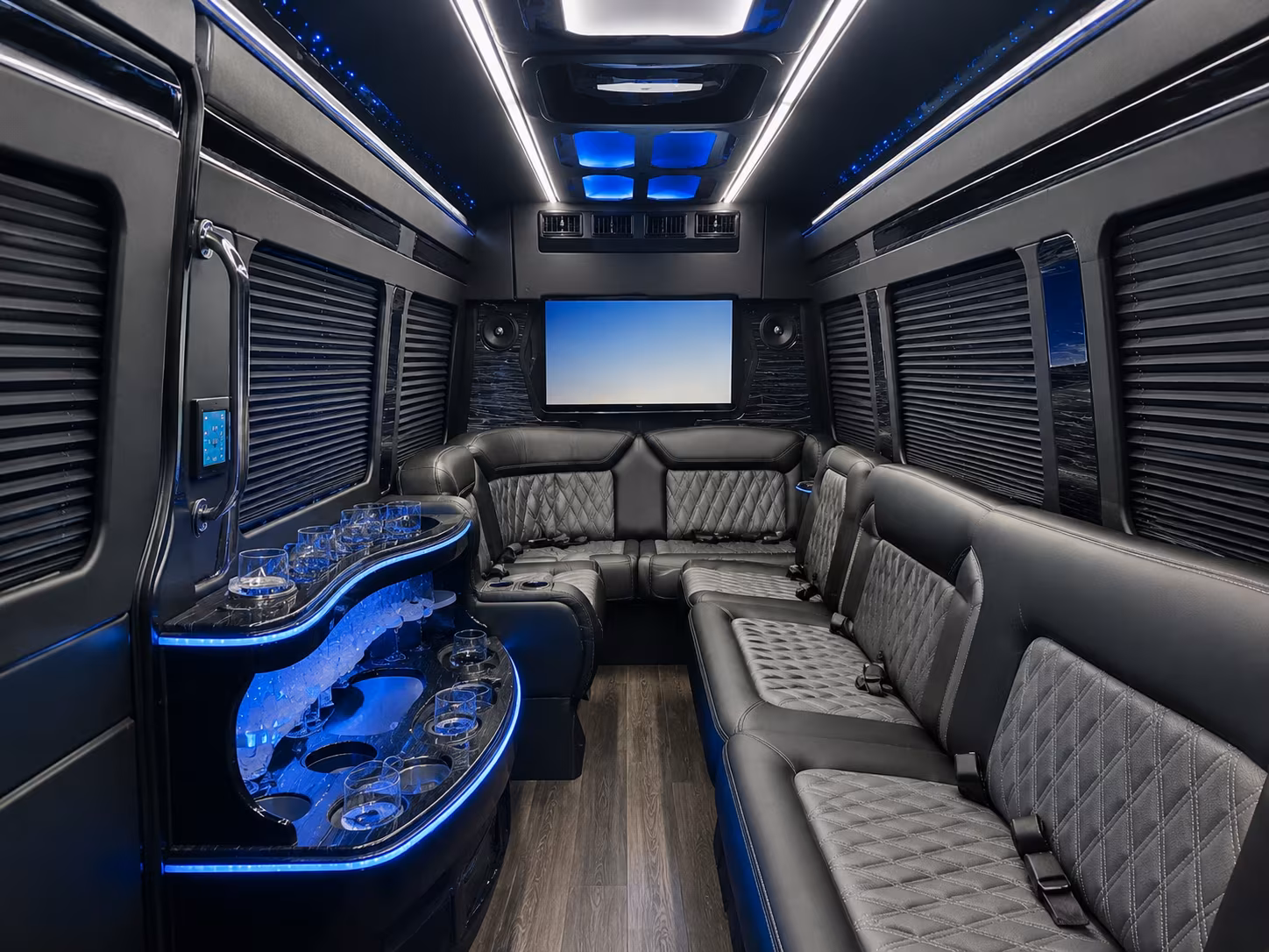 clinton sprinter limousine inside